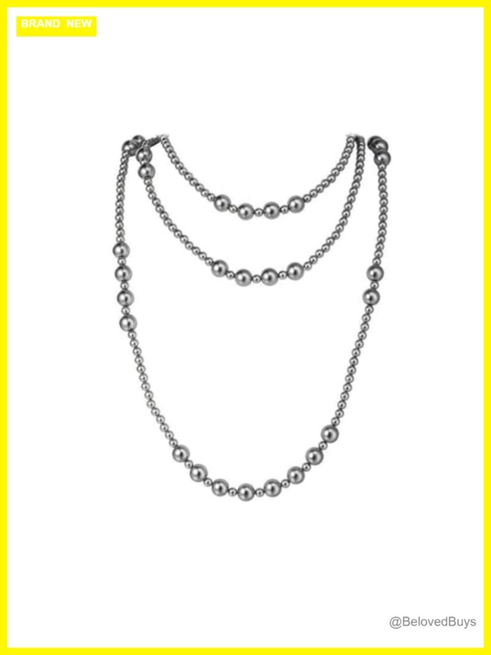 Long Faux Pearl Layered Necklace, 1920s Flapper Style, 62.99 in